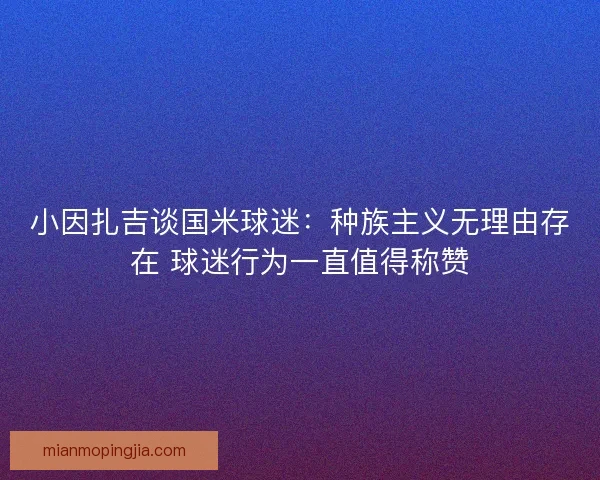 小因扎吉谈国米球迷:种族主义无理由存在 球迷行为一直值得称赞 小因扎吉谈国米球迷:种族主义无理由存在 球迷行为一直值得称赞